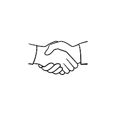 Image showing Handshake hand drawn sketch icon.