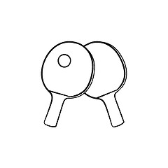 Image showing Table tennis hand drawn sketch icon.