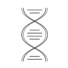 Image showing DNA molecule vector line icon.