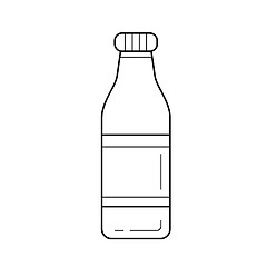 Image showing Bottle of soft drink vector line icon.