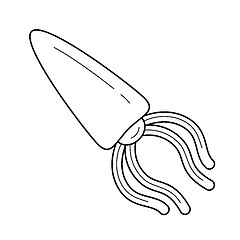 Image showing Squid vector line icon.