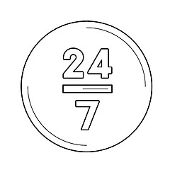 Image showing Twenty four hours line icon.