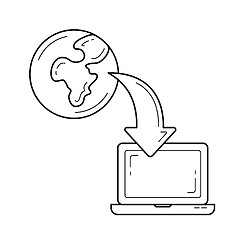 Image showing Online education vector line icon.