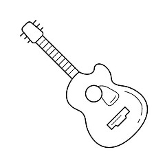 Image showing Jazz guitar line icon.