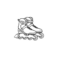 Image showing Roller shoes hand drawn sketch icon.