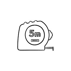 Image showing Tape measure hand drawn sketch icon.