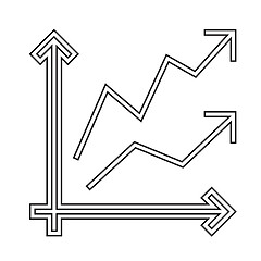 Image showing Two growth arrows vector line icon.