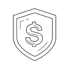 Image showing Shield with dollar symbol vector line icon.