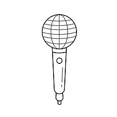 Image showing Radio microphone line icon.