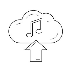 Image showing Cloud upload music line icon.