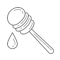 Image showing Honey spoon vector line icon.