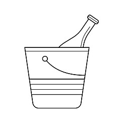 Image showing Ice bucket vector line icon.