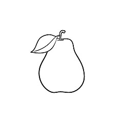 Image showing Pear fruit hand drawn sketch icon.