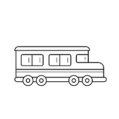 Image showing School bus vector line icon.