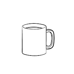 Image showing Mug of hot drink hand drawn sketch icon.