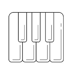 Image showing Piano keys line icon.