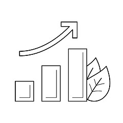 Image showing Growth arrow vector line icon.