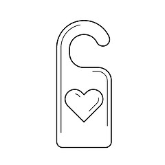 Image showing Door hanger vector line icon.