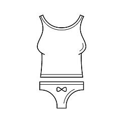 Image showing Woman underwear vector line icon.