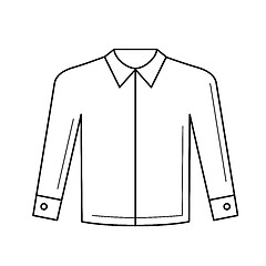 Image showing Long sleeves shirt vector line icon.