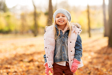 Image showing happy girl at autumn park