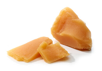 Image showing caramel pieces on white background