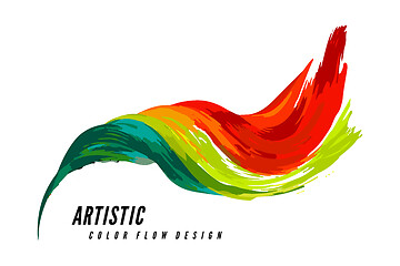 Image showing Colorful flow design. Trending wave liquid vector illustration on white