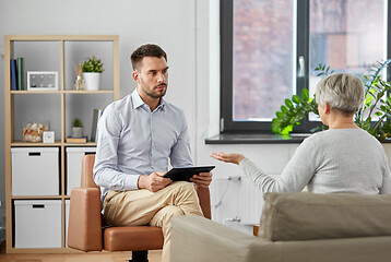 Image showing psychologist listening to senior woman patient