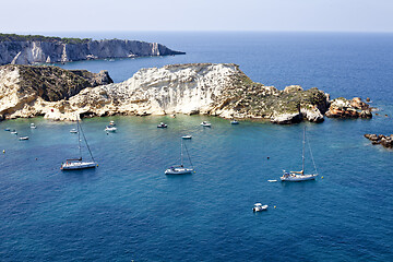 Image showing View of the Tremiti Islands. San Domino island, Italy.