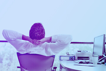 Image showing happy young business man at office