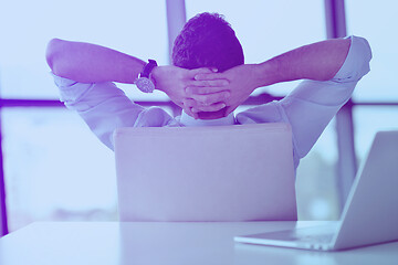 Image showing happy young business man at office