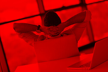 Image showing happy young business man at office