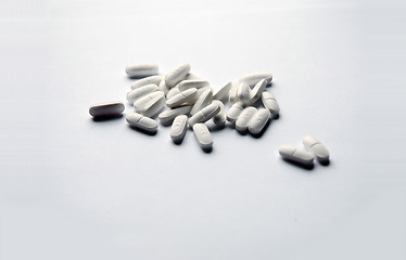 Image showing White Pills On White Background