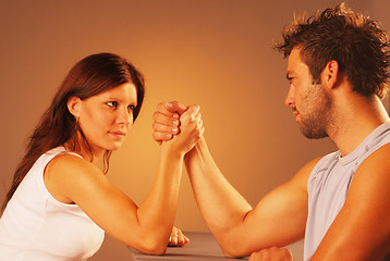 Image showing Arm wrestling