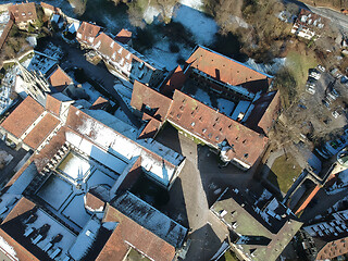 Image showing aerial view over Bebenhausen Monastery Germany