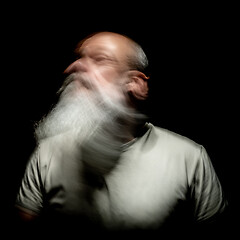 Image showing bearded man motion blur portrait