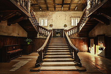 Image showing Staircase in an abandoned palace