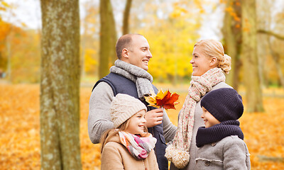 Image showing happy family in autumn park