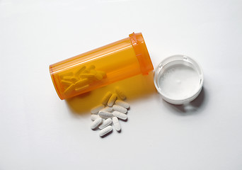 Image showing Pills and Pill Bottle