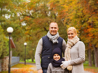 Image showing happy family in autumn park