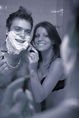 Image showing Pair during a shaving
