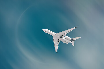 Image showing White Airplane in the Sky