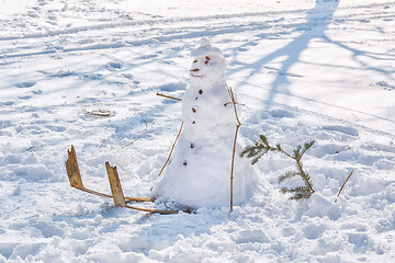 Image showing Snowman on Skis