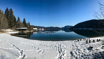 Image showing Lake Walchensee in winter