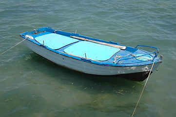 Image showing A blue boat in Greece
