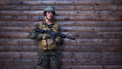 Image showing woman soldier