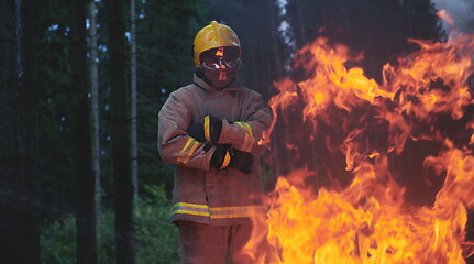 Image showing firefighter portrait