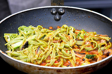Image showing Green pasta