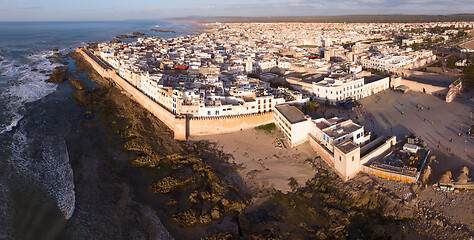 Image showing Aerial panorama of Essaouira city