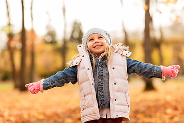 Image showing happy girl at autumn park